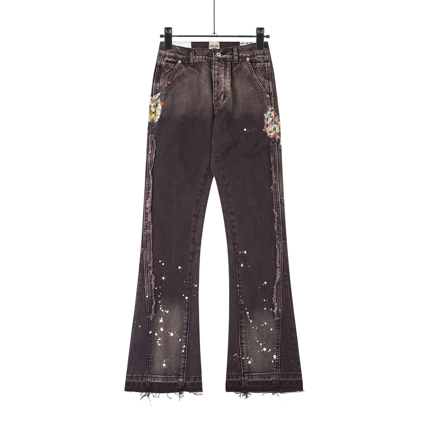 #8175 P250💰 GALLERY DEPT American retro splash-ink splicing micro-horn logging overalls raw-edged jeans - Original purchase and pattern making to truly restore the ultimate texture of Vintage - Original hardware accessories, washed and other elevators, QR code analysis are all purchased from the original factory, high degree of restoration, welcome to compare with a certain product ~ - Three-dimensional version Loose and comfortable, not picky about the figure, taller and slimmer, factory Seiko, original factory quality control, same style for men and women, can be matched with couples Versatile recommendation: must-have jeans for all seasons Size: S-XXL (28-36)